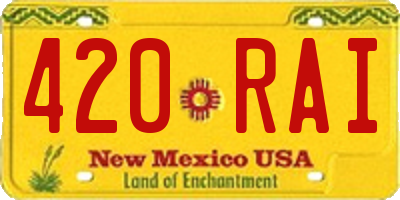 NM license plate 420RAI