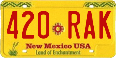 NM license plate 420RAK