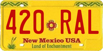 NM license plate 420RAL