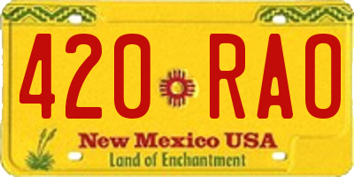NM license plate 420RAO