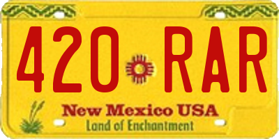 NM license plate 420RAR