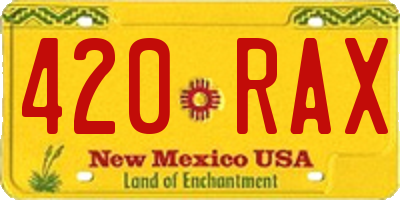 NM license plate 420RAX
