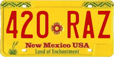 NM license plate 420RAZ