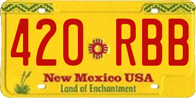 NM license plate 420RBB