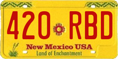 NM license plate 420RBD