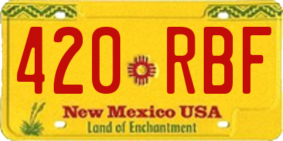 NM license plate 420RBF