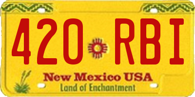 NM license plate 420RBI