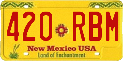NM license plate 420RBM