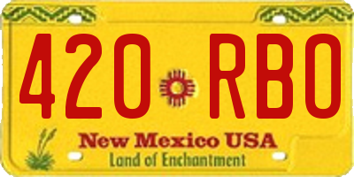 NM license plate 420RBO