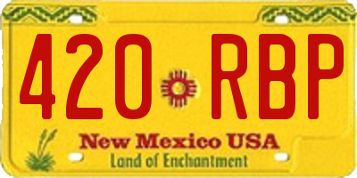NM license plate 420RBP