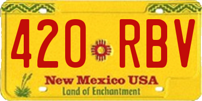 NM license plate 420RBV