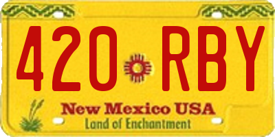 NM license plate 420RBY