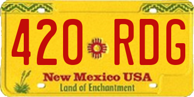 NM license plate 420RDG