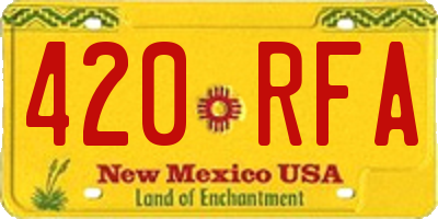 NM license plate 420RFA