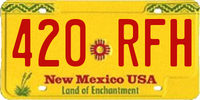 NM license plate 420RFH