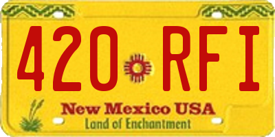 NM license plate 420RFI