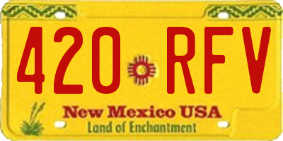 NM license plate 420RFV