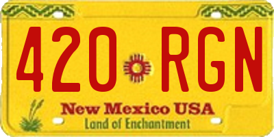 NM license plate 420RGN