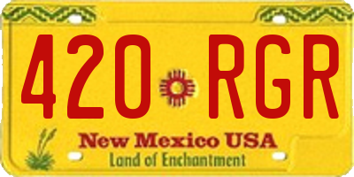 NM license plate 420RGR