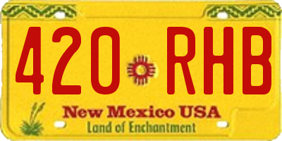 NM license plate 420RHB