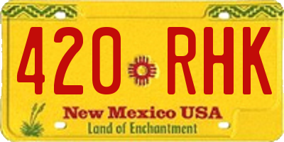 NM license plate 420RHK