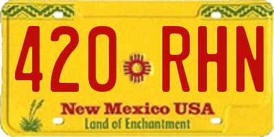 NM license plate 420RHN