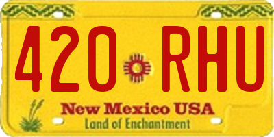 NM license plate 420RHU