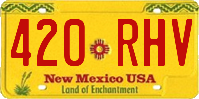 NM license plate 420RHV