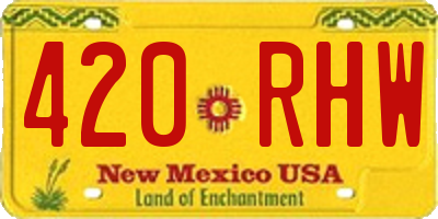 NM license plate 420RHW