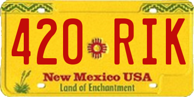 NM license plate 420RIK