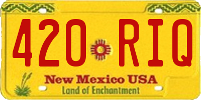 NM license plate 420RIQ