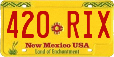 NM license plate 420RIX