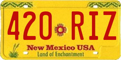 NM license plate 420RIZ