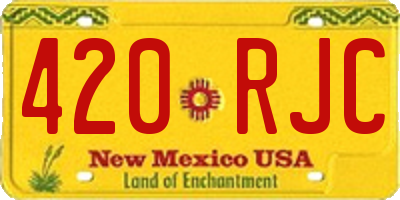 NM license plate 420RJC