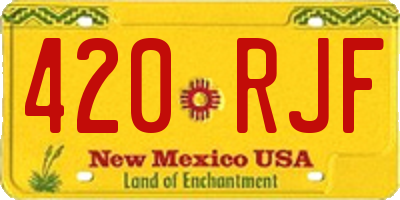 NM license plate 420RJF