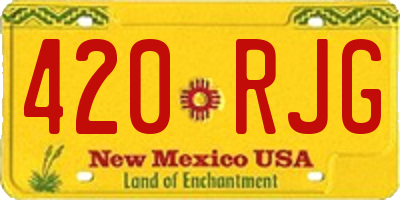 NM license plate 420RJG