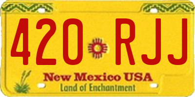 NM license plate 420RJJ