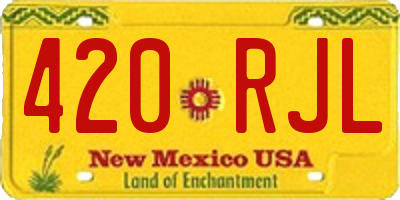 NM license plate 420RJL