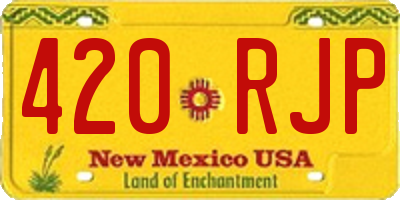 NM license plate 420RJP