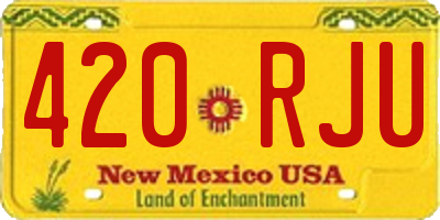 NM license plate 420RJU
