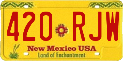 NM license plate 420RJW