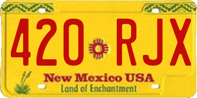 NM license plate 420RJX