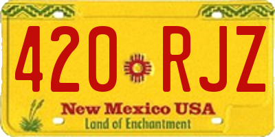 NM license plate 420RJZ