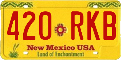 NM license plate 420RKB