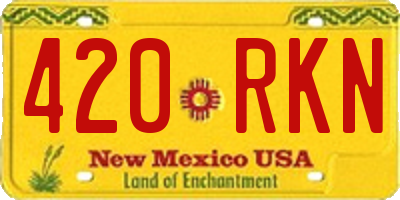 NM license plate 420RKN