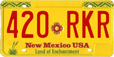 NM license plate 420RKR