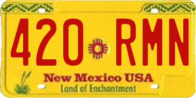 NM license plate 420RMN