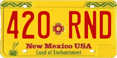 NM license plate 420RND
