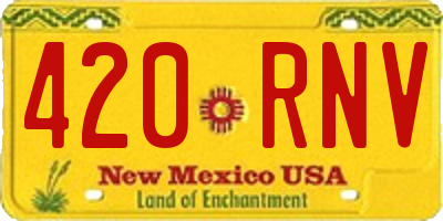 NM license plate 420RNV