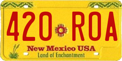 NM license plate 420ROA